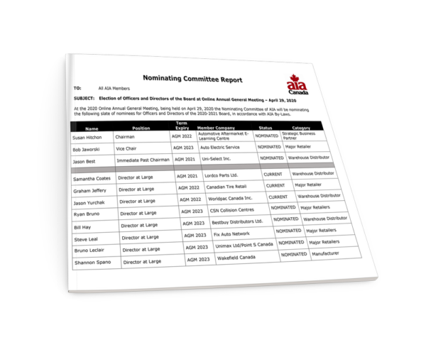 2020 Nomination Committee Report