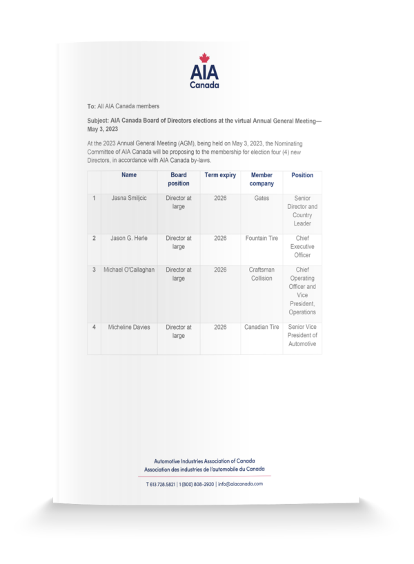 2023 Nominating Committee report